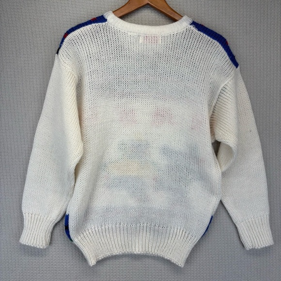Adell Barre Small Novelty Christmas Winter Knit Sweater Granny Cottage Ice Skate - Picture 5 of 7